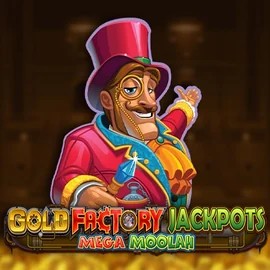 Jackpots logo of Gold Factory Jackpots Mega Moolah from Aurum Signature Studios at BetFriday Casino
